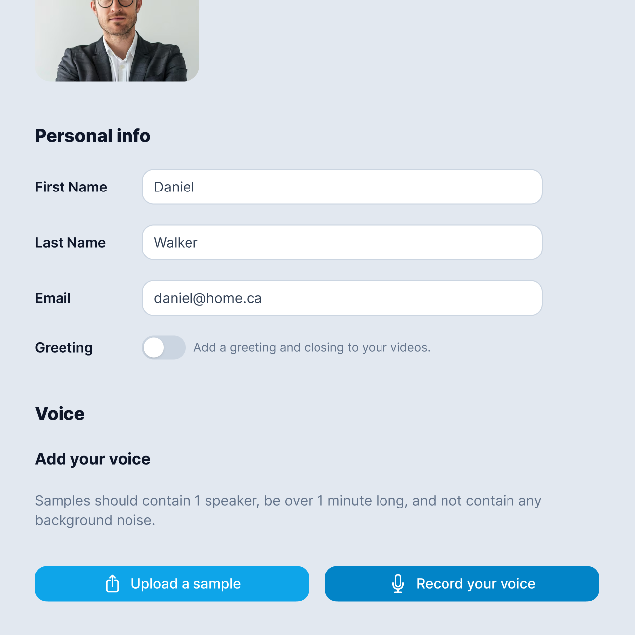 Personalize your profile